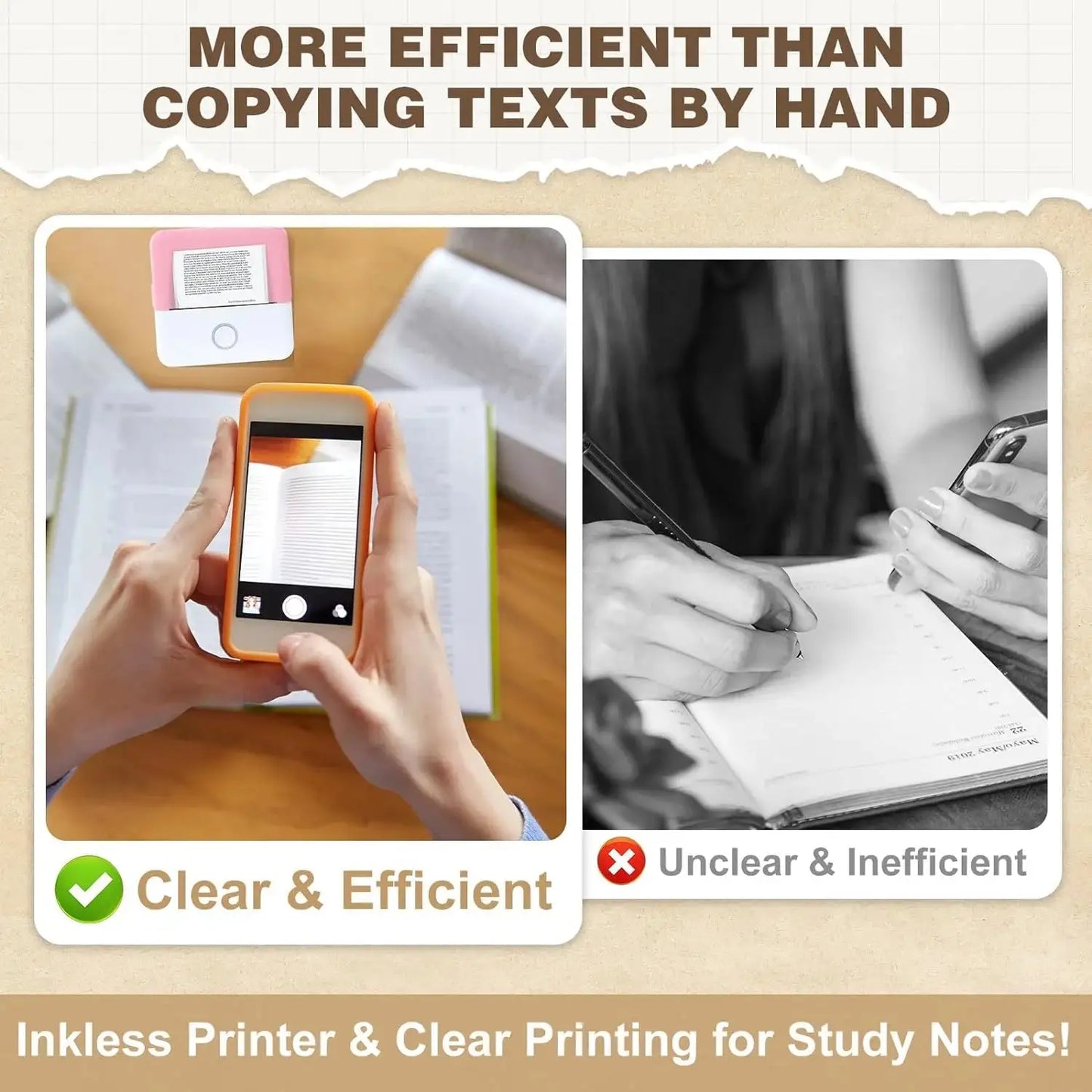 Portable Inkless Mini Sticker Printer - BlueTooth Wireless For Ios & Android